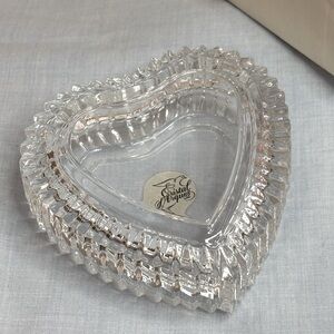 Cristal D’Arques NIB 3.5” Crystal Heart Shaped Trinket Dish/Box